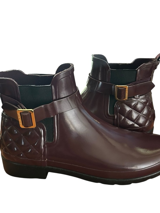 Hunter Shoes - Hunter Womens Rain Boots Gloss Quilt Chelsea Casual Buckle Rubber Size 9 Purple